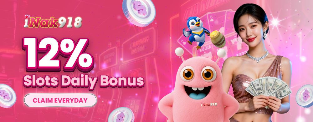 12% daily slots bonus — original iNak918 artwork